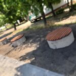 ławka betonowa okrągła